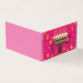Tarjeta Muffin de cumpleaños de celebración - Rosa