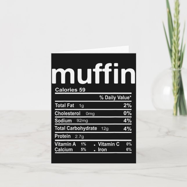 Tarjeta Muffin Nutrition Facts Funny Thanksgiving Christma (Anverso)