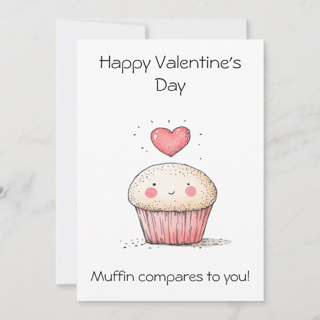 Tarjeta ¡Muffin se compara contigo! – Adorable Día de San  (Anverso)
