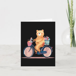 Tarjeta Mujer Adorable en Bicicleta con Gráfico Divertido 