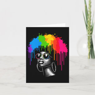 Tarjeta Mujer africana afro cabello melanina Juneteenth