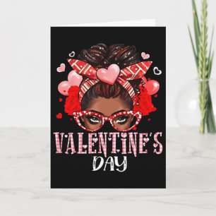 Tarjeta Mujer Afro de San Valentín Feliz Día de San Valent