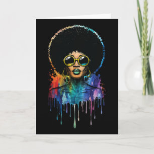 Tarjeta Mujer Afro Historia Negra Juneteenth Reina Melanin