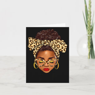 Tarjeta Mujer afro moño despeinado negro gigi vida día de