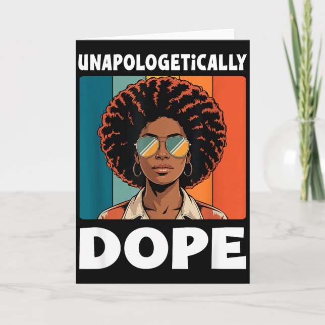 Tarjeta Mujer Afro sin disculpas Colores Retro  (Anverso)