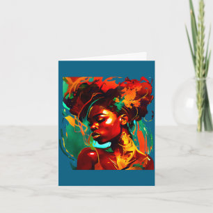 Tarjeta Mujer afroamericana de arte negro hermoso