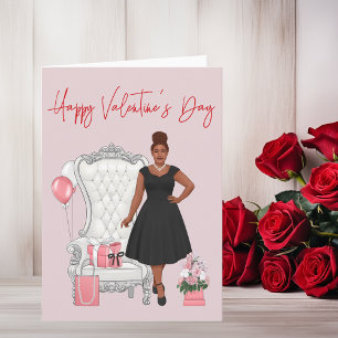 Tarjeta Mujer afroamericana el día de San Valentín