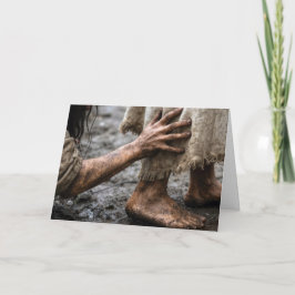 Tarjeta Mujer alcanzando a Jesús