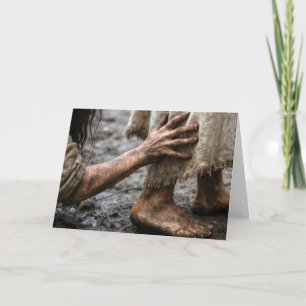 Tarjeta Mujer alcanzando a Jesús