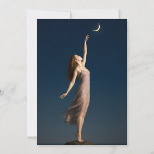 Tarjeta Mujer Alcanzando La Luna