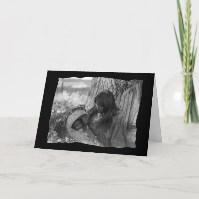 Tarjeta Mujer Apache nativa vintage (Anverso)