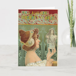 Tarjeta Mujer Art Nouveau arte francés henri livemont