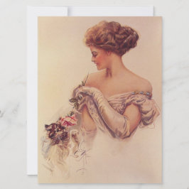 Tarjeta Mujer bonito con un gatito