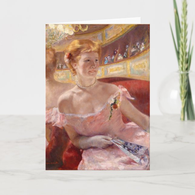Tarjeta Mujer con collar de perla | Mary Cassatt (Anverso)