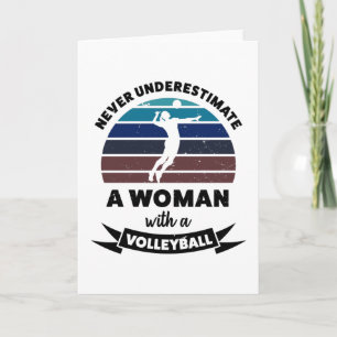 Tarjeta Mujer con esposa de regalo divertida de voleibol