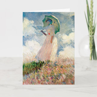 Tarjeta Mujer con estudio del parasol de Claude Monet