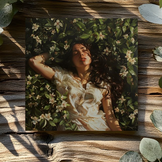 TARJETA MUJER CON FLORES (Subido por el creador)