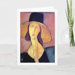Tarjeta Mujer con gran Gorra, Modigliani