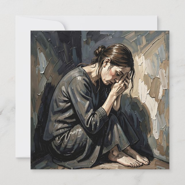 Tarjeta Mujer con impasto | Arte emocional (Anverso)