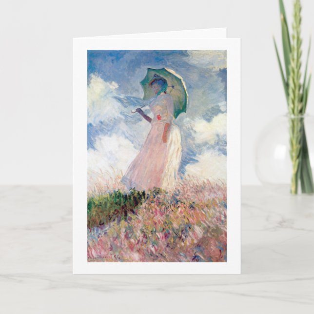 Tarjeta Mujer con Parasol, Claude Monet, 1886 (Anverso)