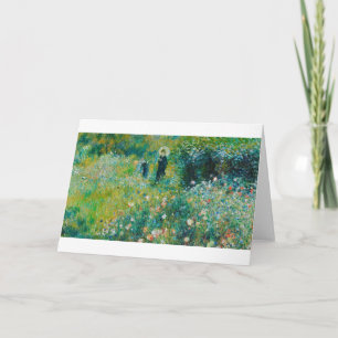 Tarjeta Mujer con Parasol, Jardín, Renoir