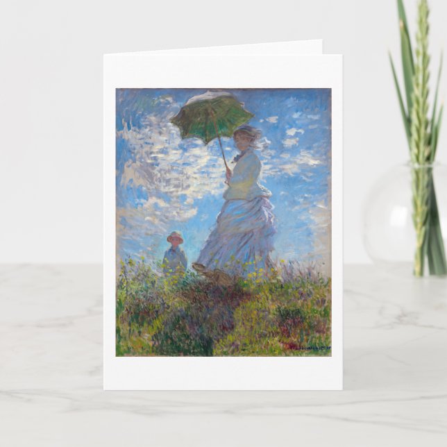 Tarjeta Mujer con Parasol, Monet (Anverso)