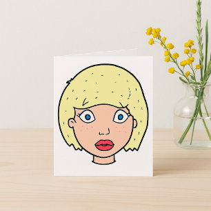 Tarjeta Mujer Con Pelo Amarillo
