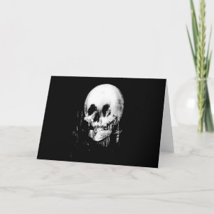 Tarjeta Mujer con reflejo cráneo de Halloween en espejo