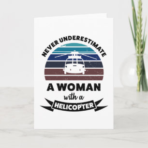 Tarjeta Mujer con regalo divertido de helicóptero Mamá