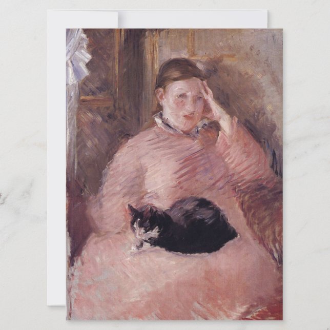Tarjeta Mujer con un gato (por Edouard Manet) (Anverso)