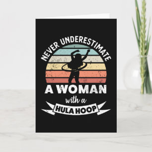 Tarjeta Mujer con un Hula Hoop Regalo divertido de hula pa