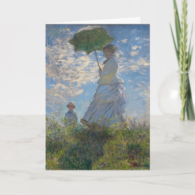 Tarjeta Mujer con un Parasol de Claude Monet Arte Fino (Anverso)