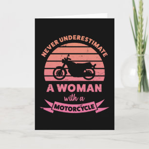 Tarjeta Mujer con una motocicleta regalos divertidos espos