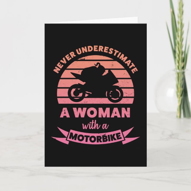 Tarjeta Mujer con una Motocicleta Regalos Divertidos Espos (Anverso)