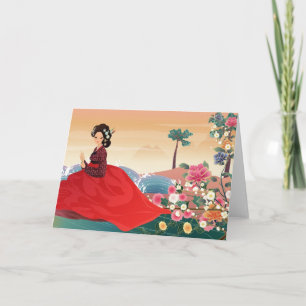 Tarjeta Mujer coreana con hanbok