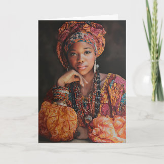Tarjeta Mujer de Chad - Retrato Étnico de Mujer Africana