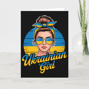 Tarjeta Mujer de estilo retro de Ucrania Gráfico Orgullo c
