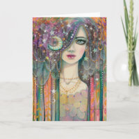 Mujer de fantasía arte abstracto bohemio gitano co