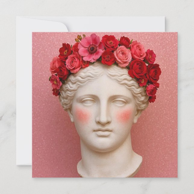 Tarjeta Mujer de flores antiguas griegas. (Anverso)