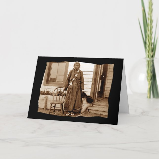 Tarjeta Mujer de hierro indígena vintage (Anverso)