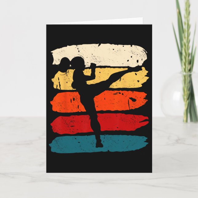 Tarjeta Mujer de kickboxing Kickboxer Karate Boxeo Lucha d (Anverso)