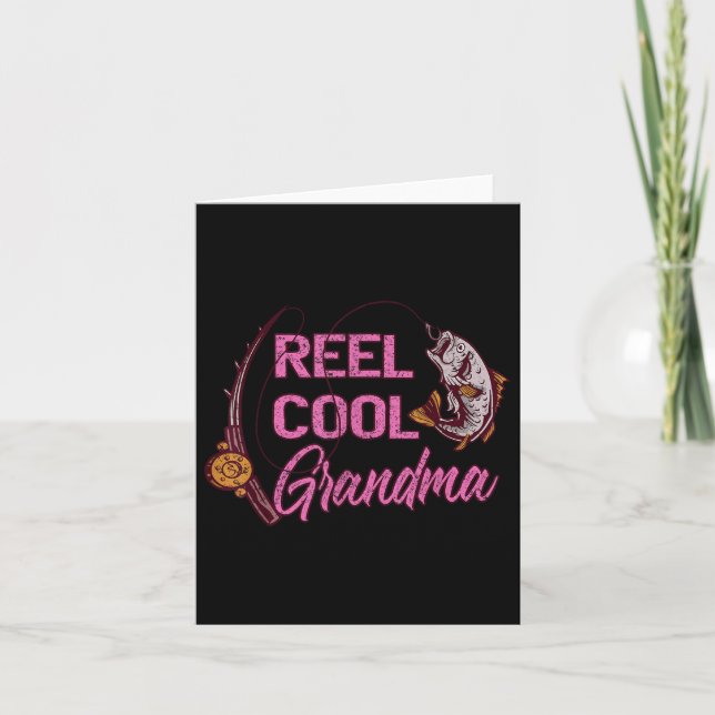 Tarjeta Mujer de la abuela Reel Guay pescando (Anverso)