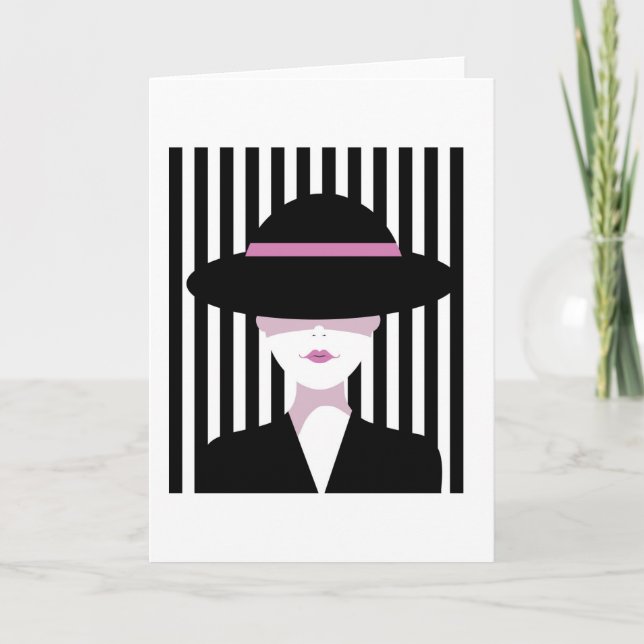 Tarjeta Mujer de Moda retro (Anverso)