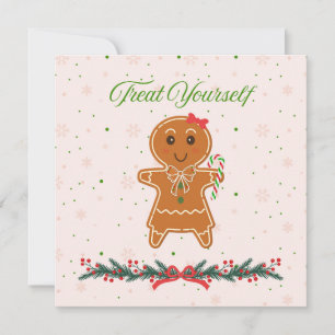 Tarjeta Mujer de pan de jengibre de Navidad
