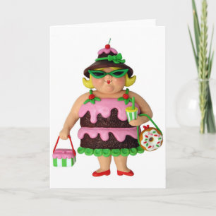 Tarjeta Mujer de pastel