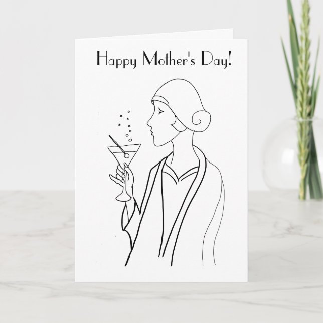 Tarjeta Mujer decorativa feliz día de la madre (Anverso)