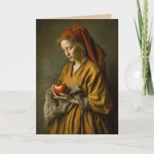 Tarjeta Mujer del Renacimiento sosteniendo un corazón