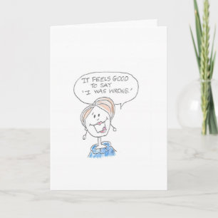 Tarjeta Mujer diciendo que estaba equivocada
