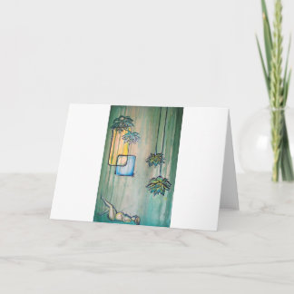 Tarjeta Mujer embarazada con las flores de Lotus