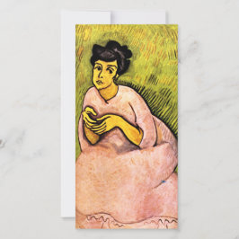 Tarjeta Mujer en arte rosa (mujer elegante) (retrato femen